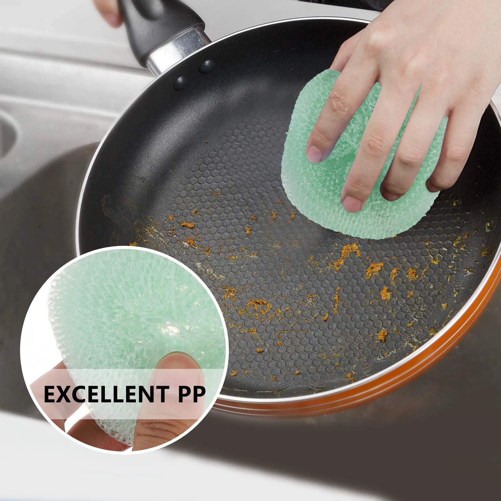 

12pcs Cleaning Balls Durable Pp Material Kitchen Scouring Ball For Washing Dishes Pots Rust Removal Household Cookware Scrubber