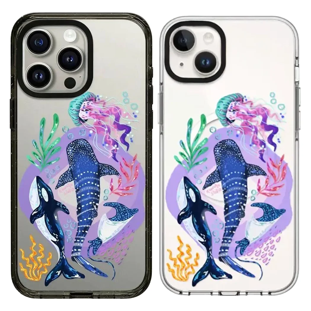 

Whale 2.0 Acrylic Black Border Phone Cover for IPhone 12 13 14 15 16 17 Pro Max Case for IPhone 17 Air