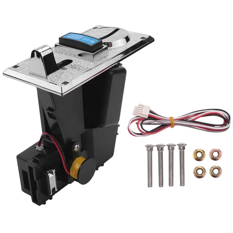 CANING- Multi Coin Acceptor Electronic Roll Down 4P Port Electronic Coin Selector Vending Machine Arcade Game Ticket Redemption
