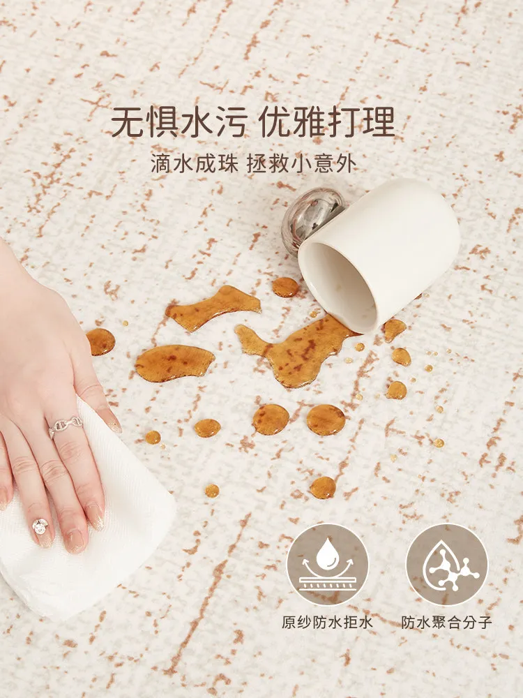 Bedroom floor mat light luxury premium leave-in washable household cream wind waterproof and anti-fouling blanket