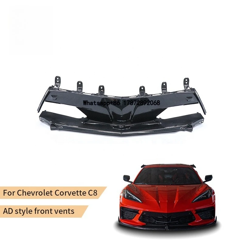 

For 2023 Corvette C8 Upgrade AD Style Dry Carbon Front Bumper Air Vent Replacement Parts
