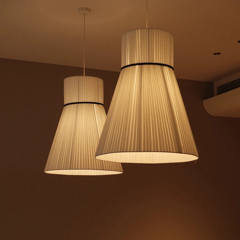 Wabi Sabi White Fabric Pendant Lamp Living Dining Bedroom Nordic Restaurant Decoration Cloth