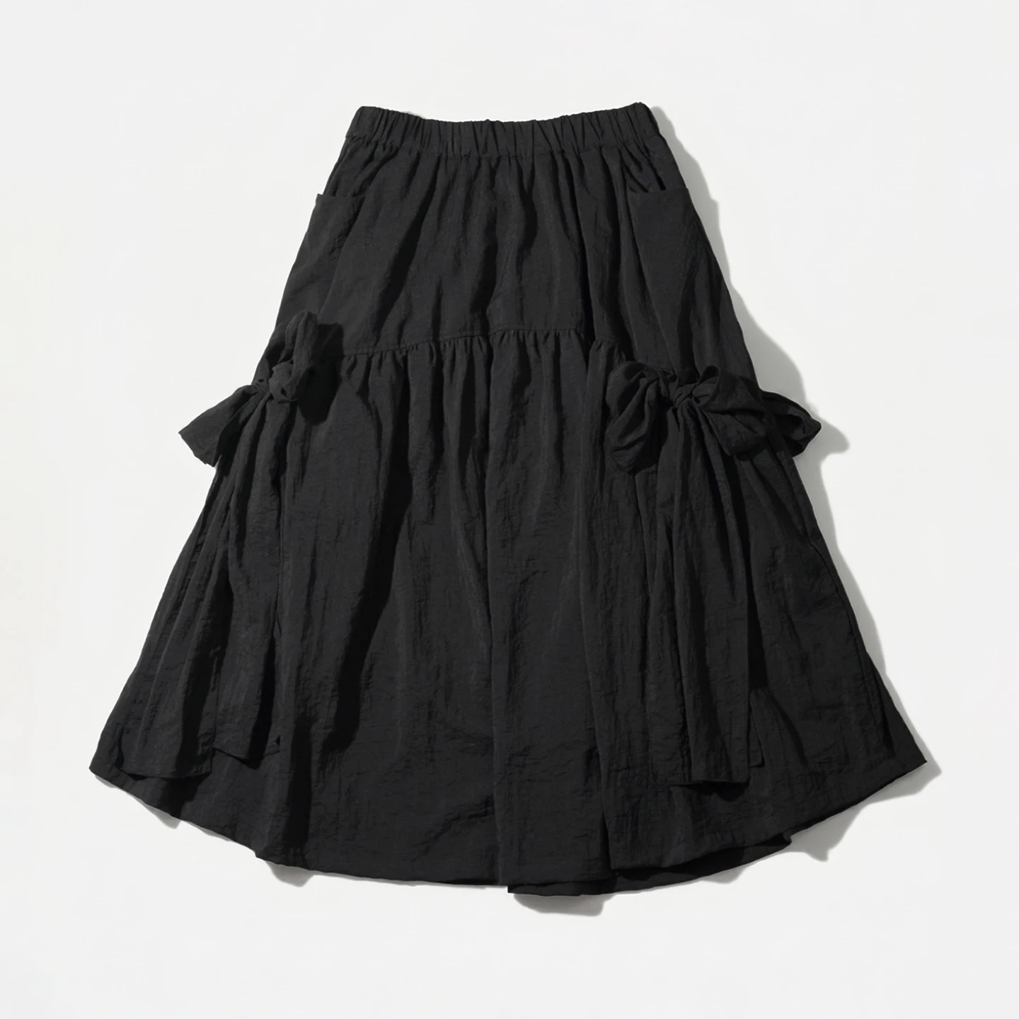 

Butterfly knot half skirt for women, original by imakokoni. Summer loose long strap black casual A-line skirt 265542