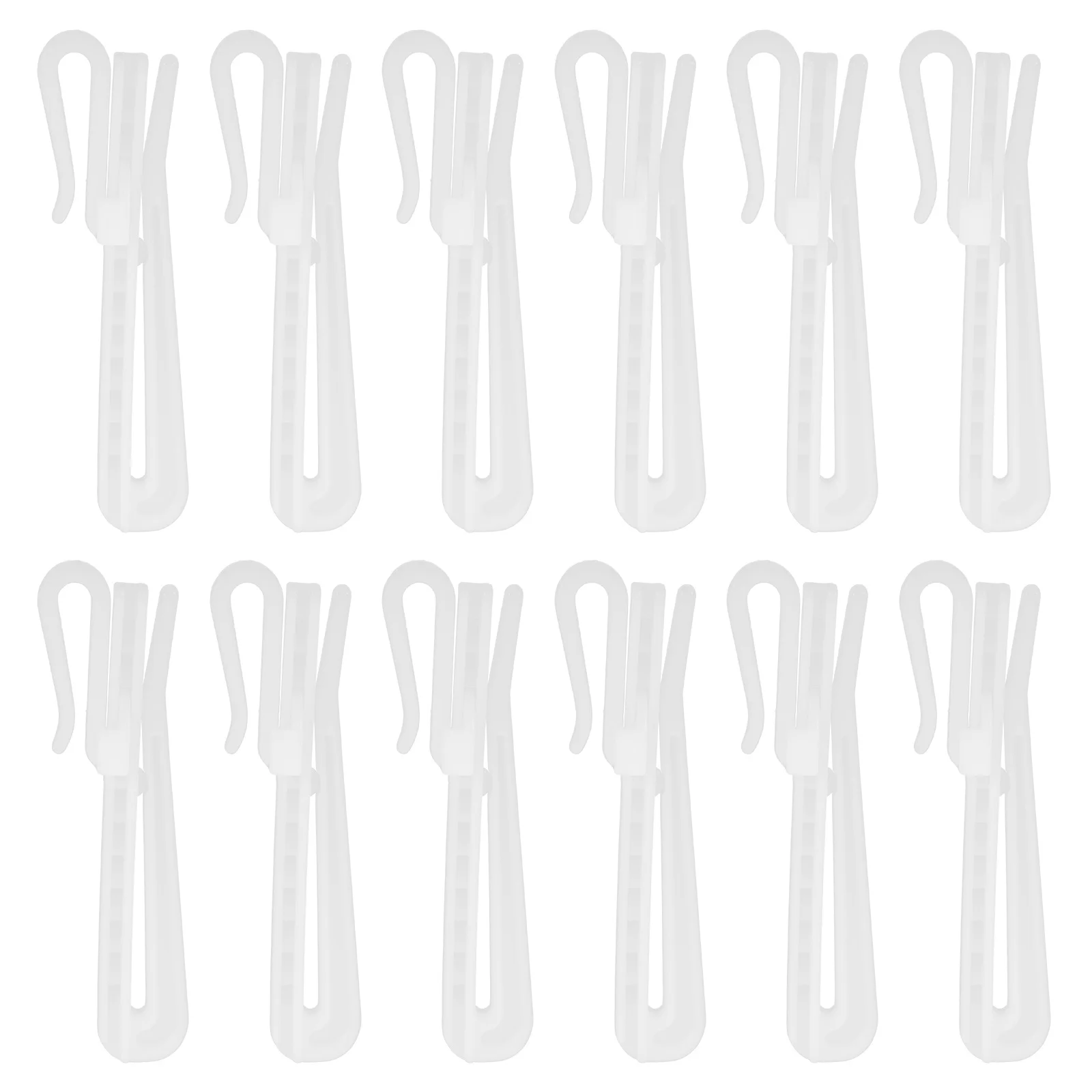 

50Pcs Pinch Pleated Plastic Curtain Hooks Adjustable Drapery Clips for Track Curtains Home Window Hanging Plastic Curtain Hooks