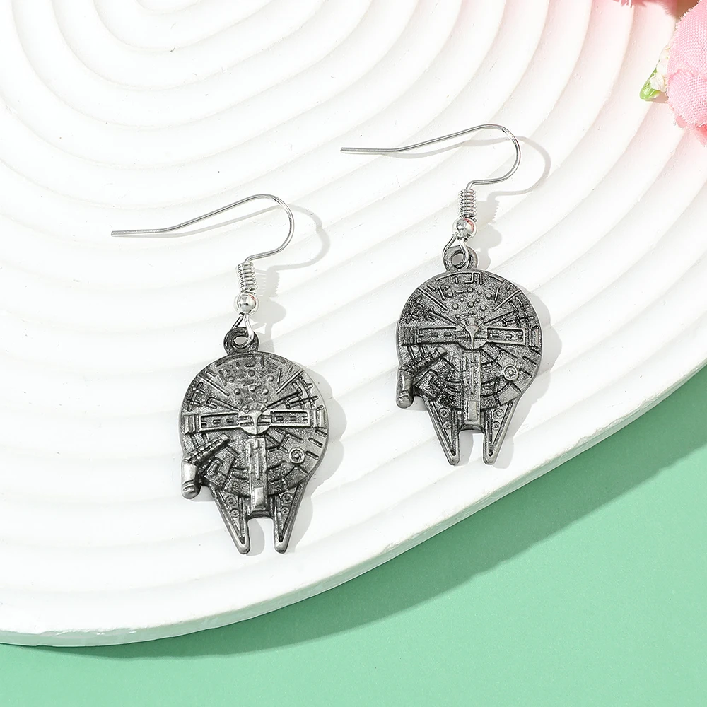 Star Wars Earrings Millennium Falcon Metal Alloy Pendant Earrings Party Jewelry Gift For Fans