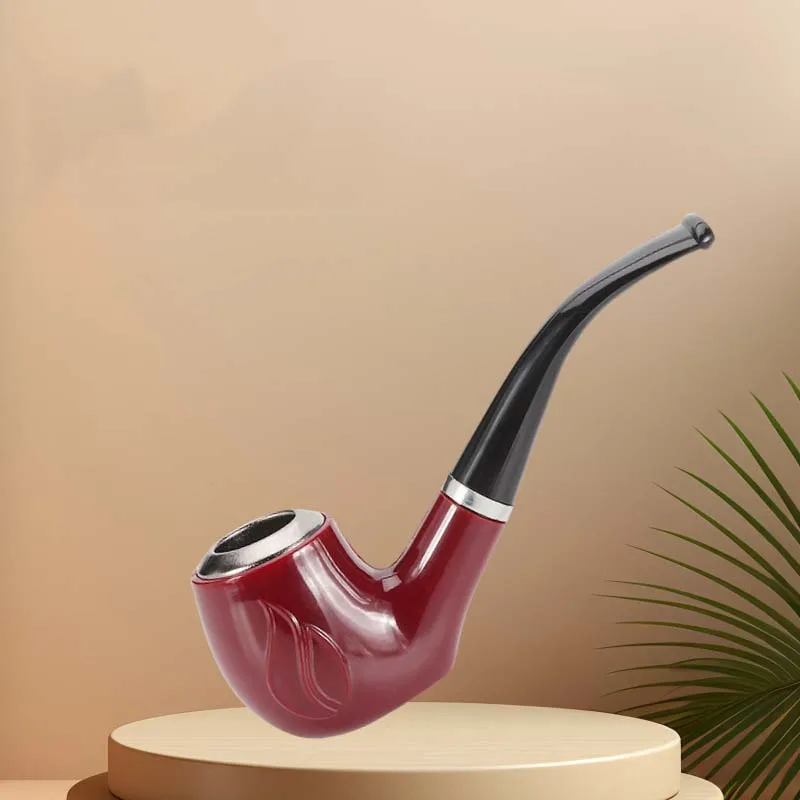 Durable Resin Smoking Pipe Removable and Washable Filter Classic Tobacco Pipe for Smoking Tool Accessories Holiday Gift