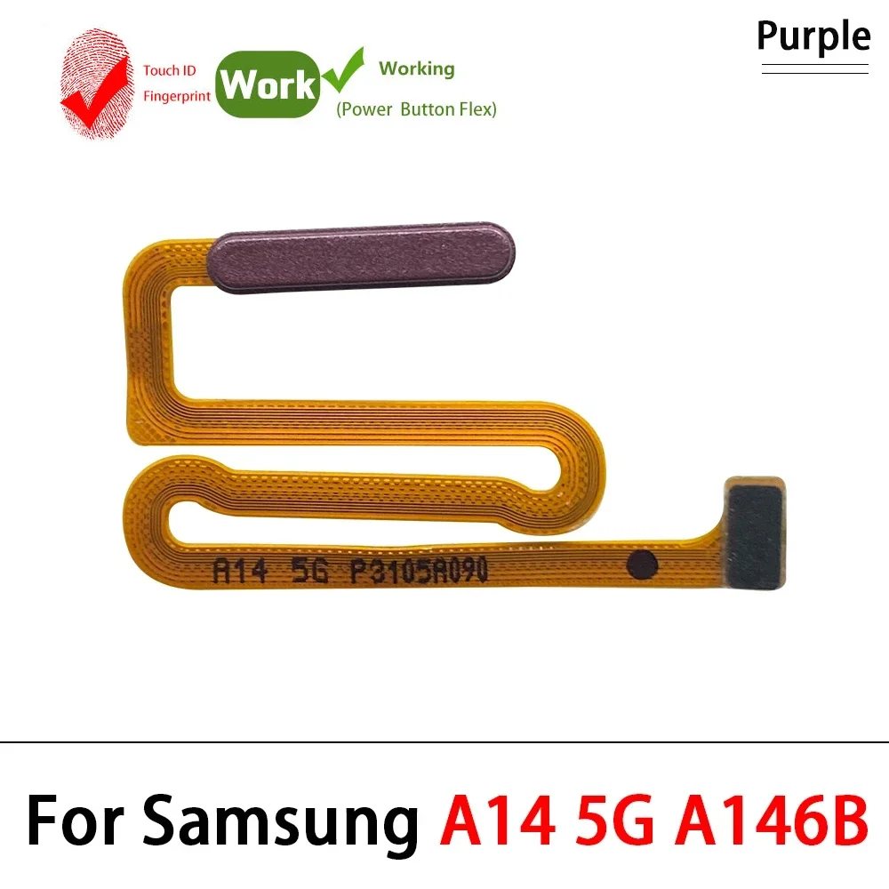 Fingerprint Scanner Flex For Samsung A14 4G A145F A145P / A14 5G A146F A146P Home Button Menu Return Key Sensor Flex Cable