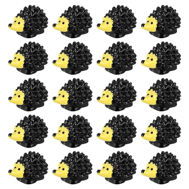 20pcs Simulation Mini Hedgehog Figurines Mini Forest microlandscape Animal Ornaments Potted bonsai Hedgehog Decor Kid Toy Gifts