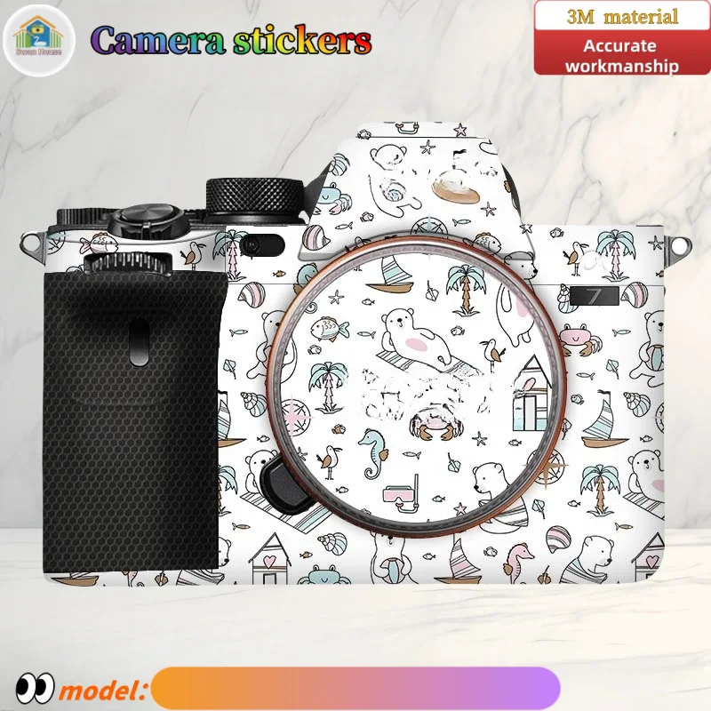 Untuk stiker kamera Sony A7M4, kulit DIY, lapisan pelindung tahan aus jahitan presisi