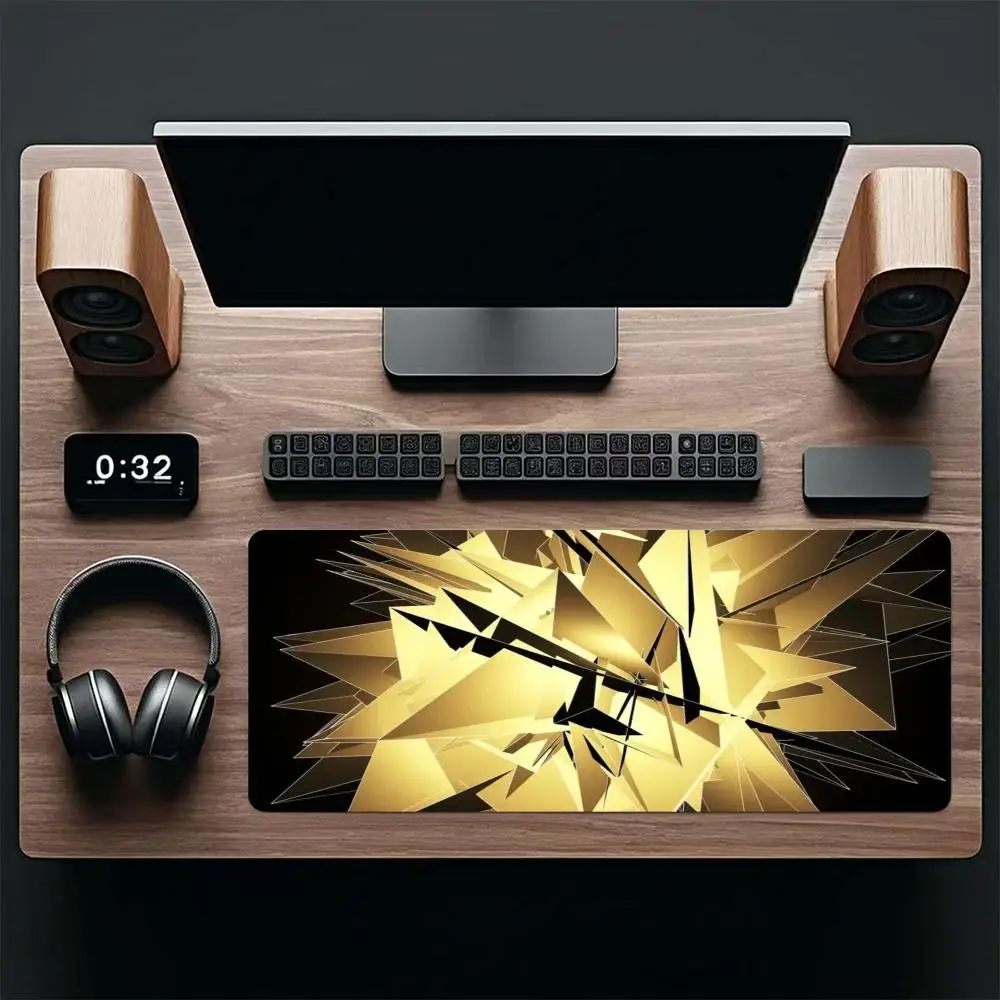 Large Size Playmat Yellow Black Warning Stripe Worn Arrow Texture Anime Games Office Desktop Mat