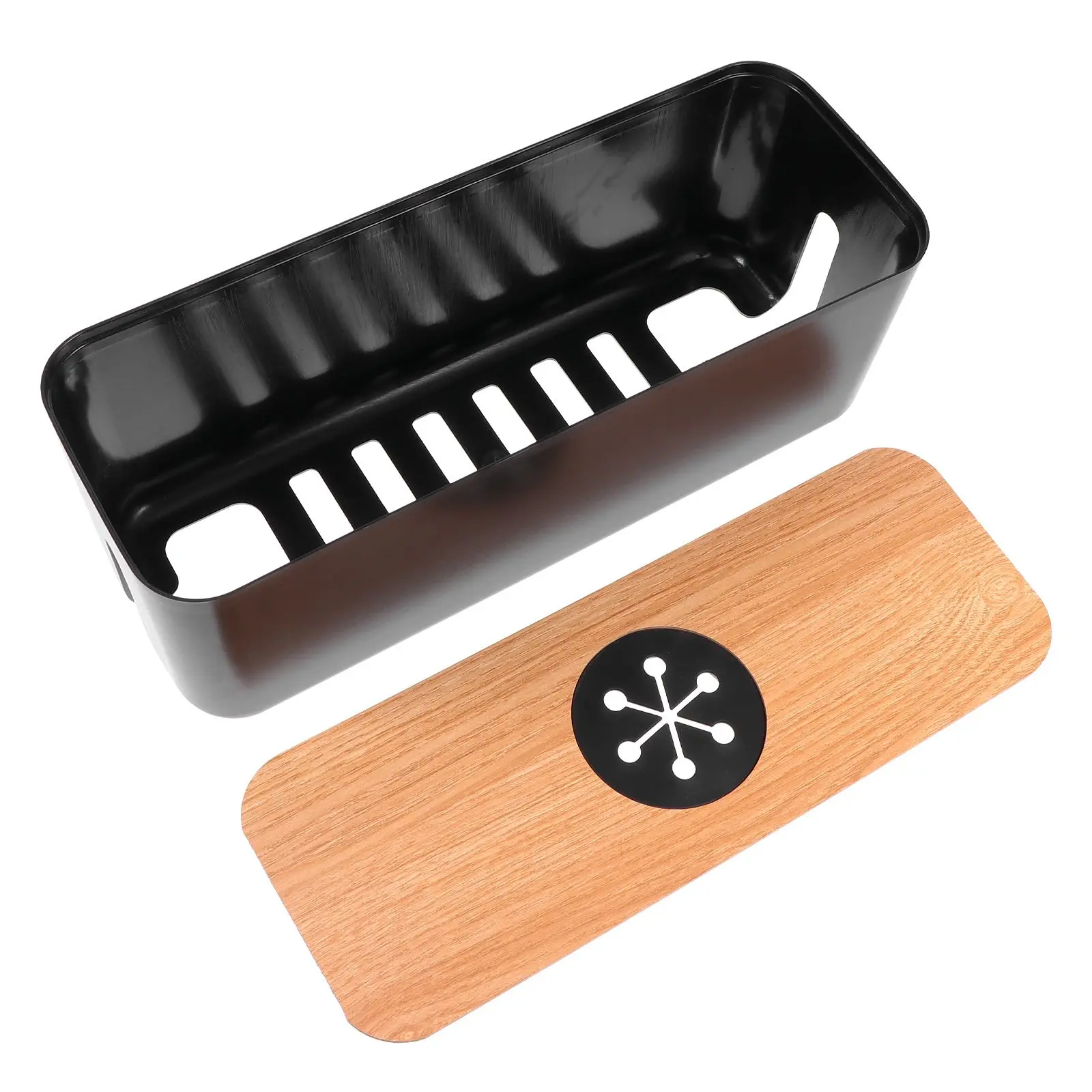 

Wooden Cable Storage Box Durable Plastic Organizer Case for Home Office Study Room Power Line Charging Wire Manager