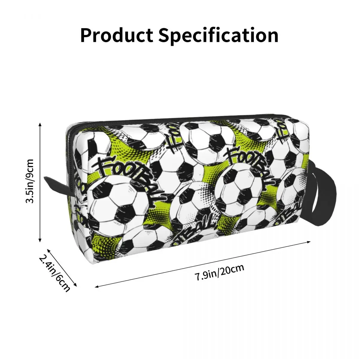 Football Sport Balls Soccer Cosmetic Bag for Women Makeup Bags Travel Waterproof Toiletry Bag Organizer Merch