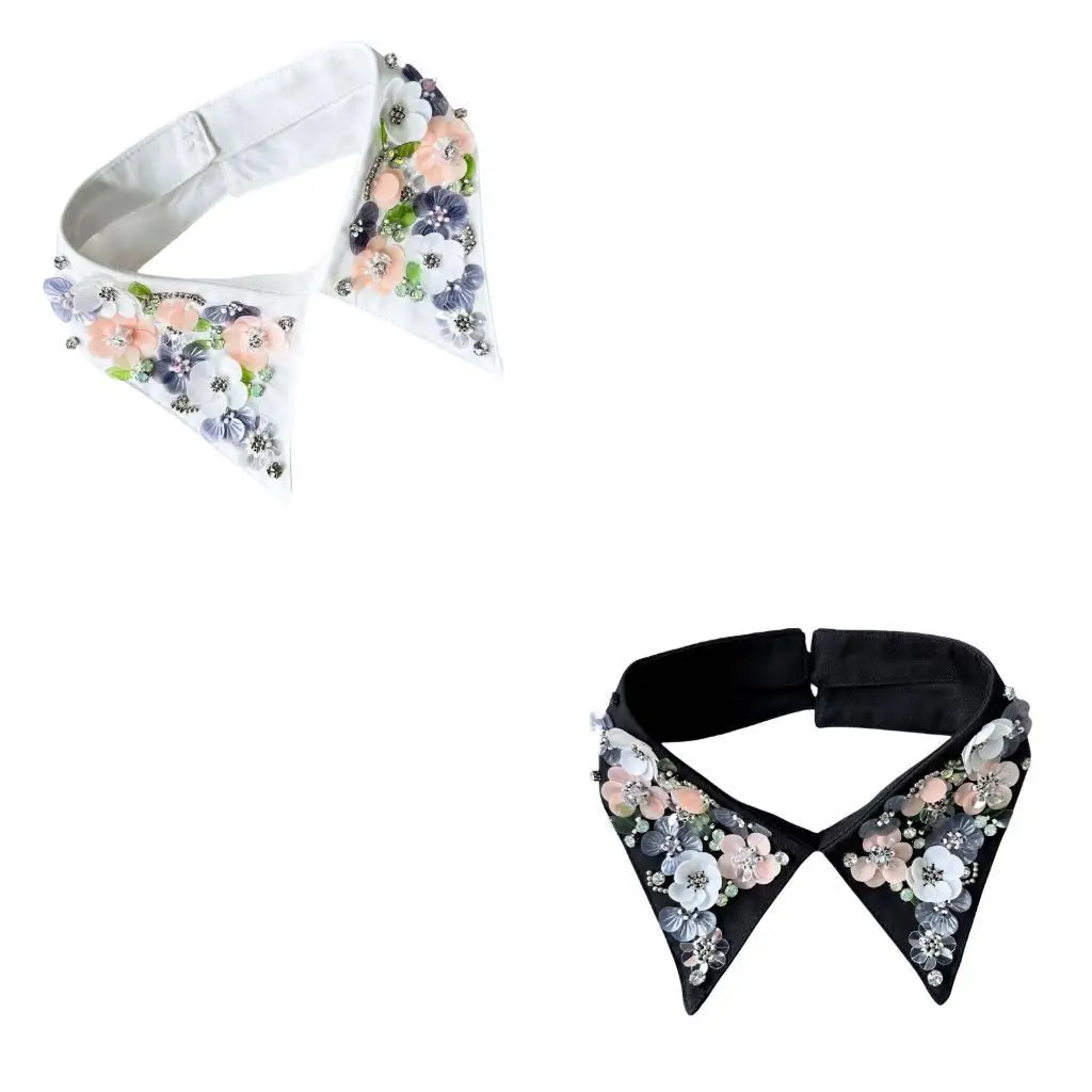 

Сложный воротник с блестками, вышитый ложным ожерельем для женской офисной одежды