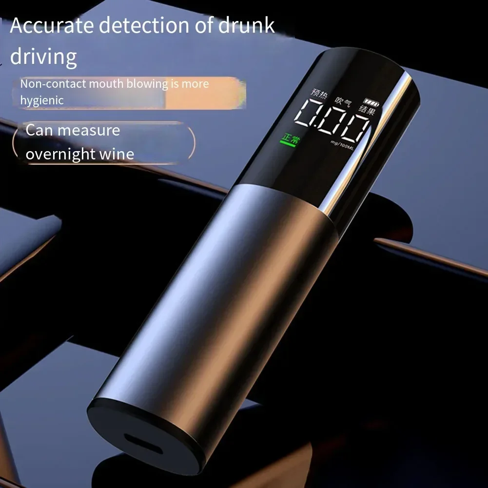 Automatic Alcohol Tester For Safe Driving Air Blown Alcohol Tester Rechargeable Automatic Blowing Testing For Personal Checking