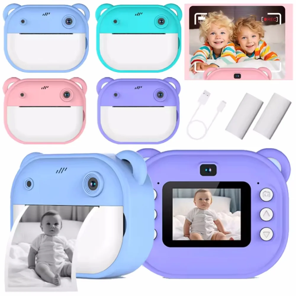 Children 1080P HD Digital Camera Toys Instant Print for Kids Thermal Print Camera Instant Print Photo Video With 32G Memory Card