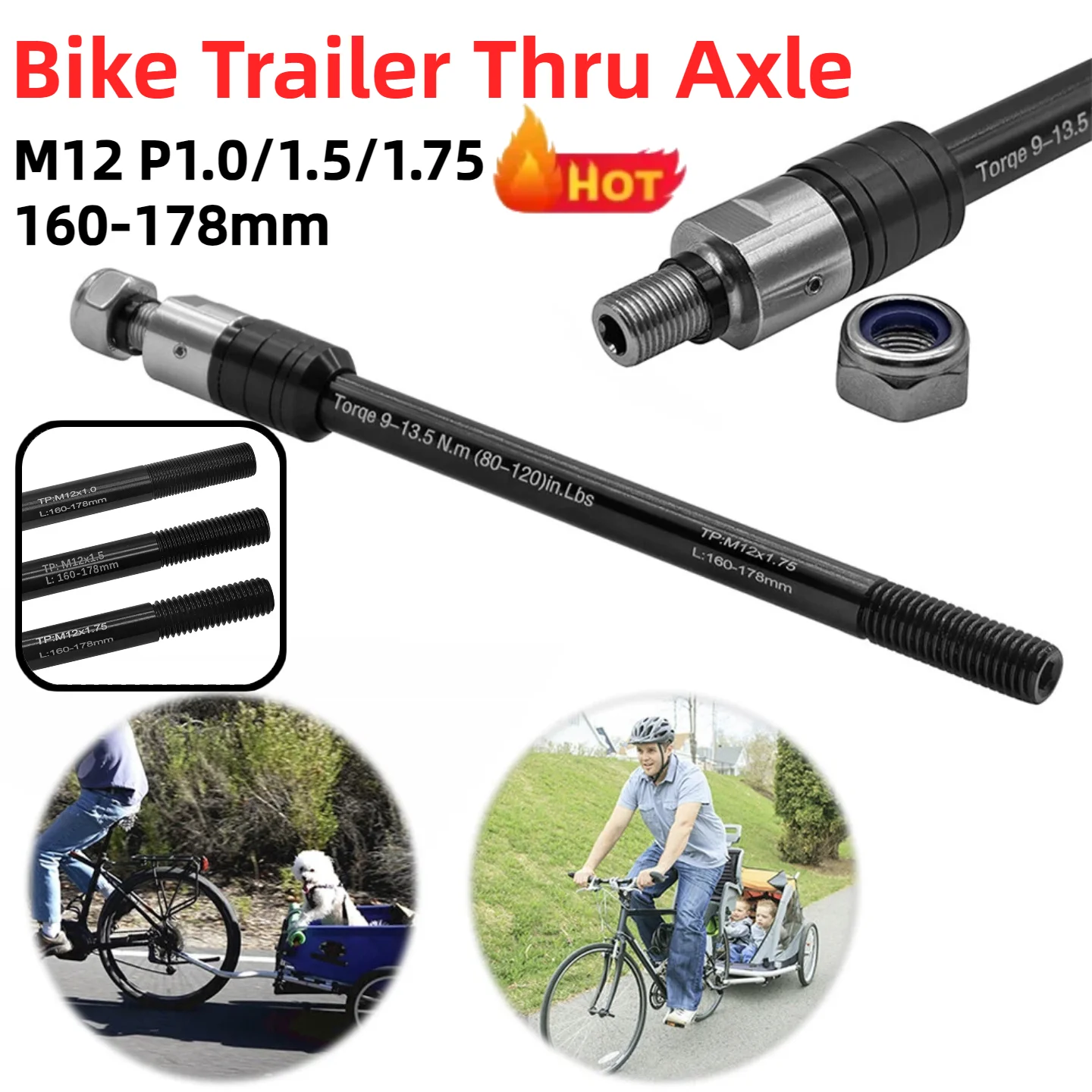 

Велосипедный прицеп, сквозная ось, грузовой прицеп, детский прицеп, сквозная ось, велосипедный прицеп, сцепные устройства для велосипедного прицепа M12 P1.0/1.5/1.75