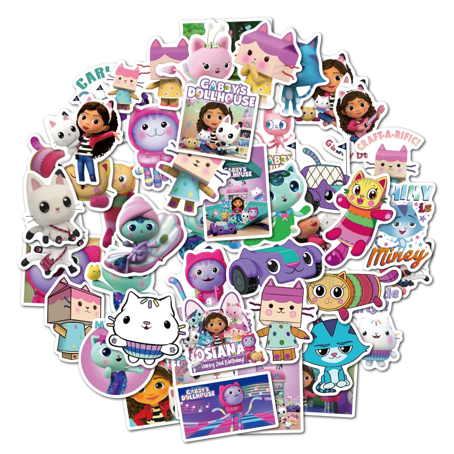 10/50pcs Cartoon niedlichen Aufkleber Gabbys Puppenhaus Pack Skateboard Kühlschrank Graffiti Koffer Telefon Notebook Kinder Aufkleber Geschenk Spielzeug