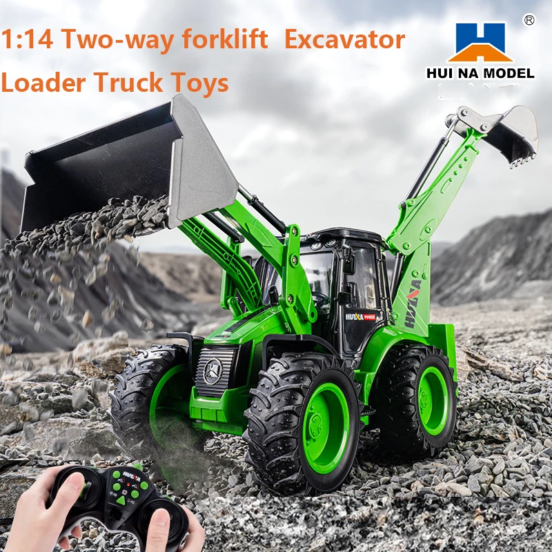 

Huina 1579 RC Bulldozer Excavator Loader Truck 1/14 Scale Two-Way Forklift Shovel Rremote Controlled Car Engineering Car Toys