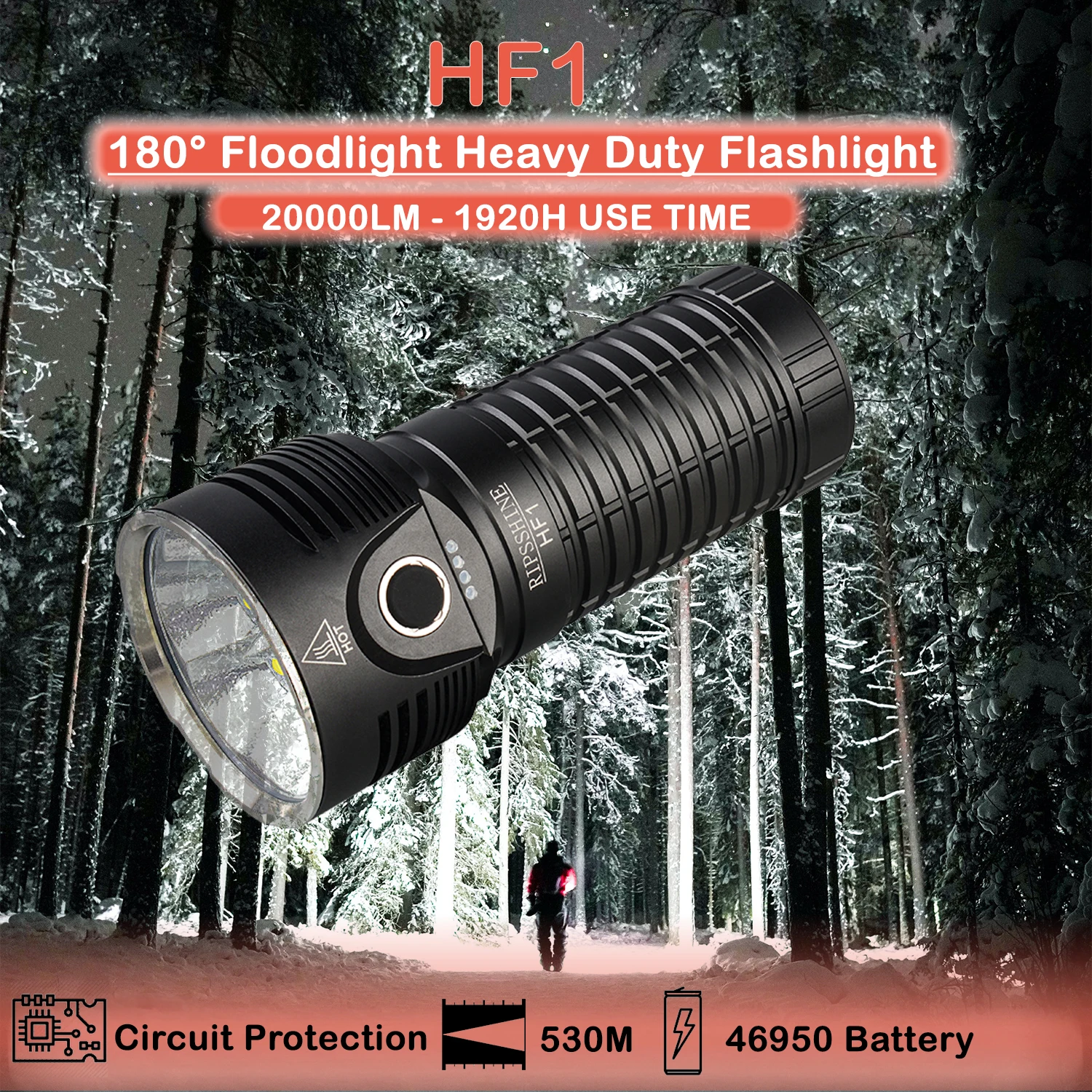 High Powerful Flashlight XHP50.2 20000LM LED Rechargeable Super Bright Torch Light by 46950 Battery for Hunting Searching