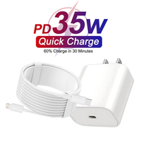 35W PD Fast Charging USB-C Cable For iPhone 11 12 mini 13 Pro X XR XS Max 14 Plus SE 2020 US Plug Quick Charger 1m 1.5m 2m Cable