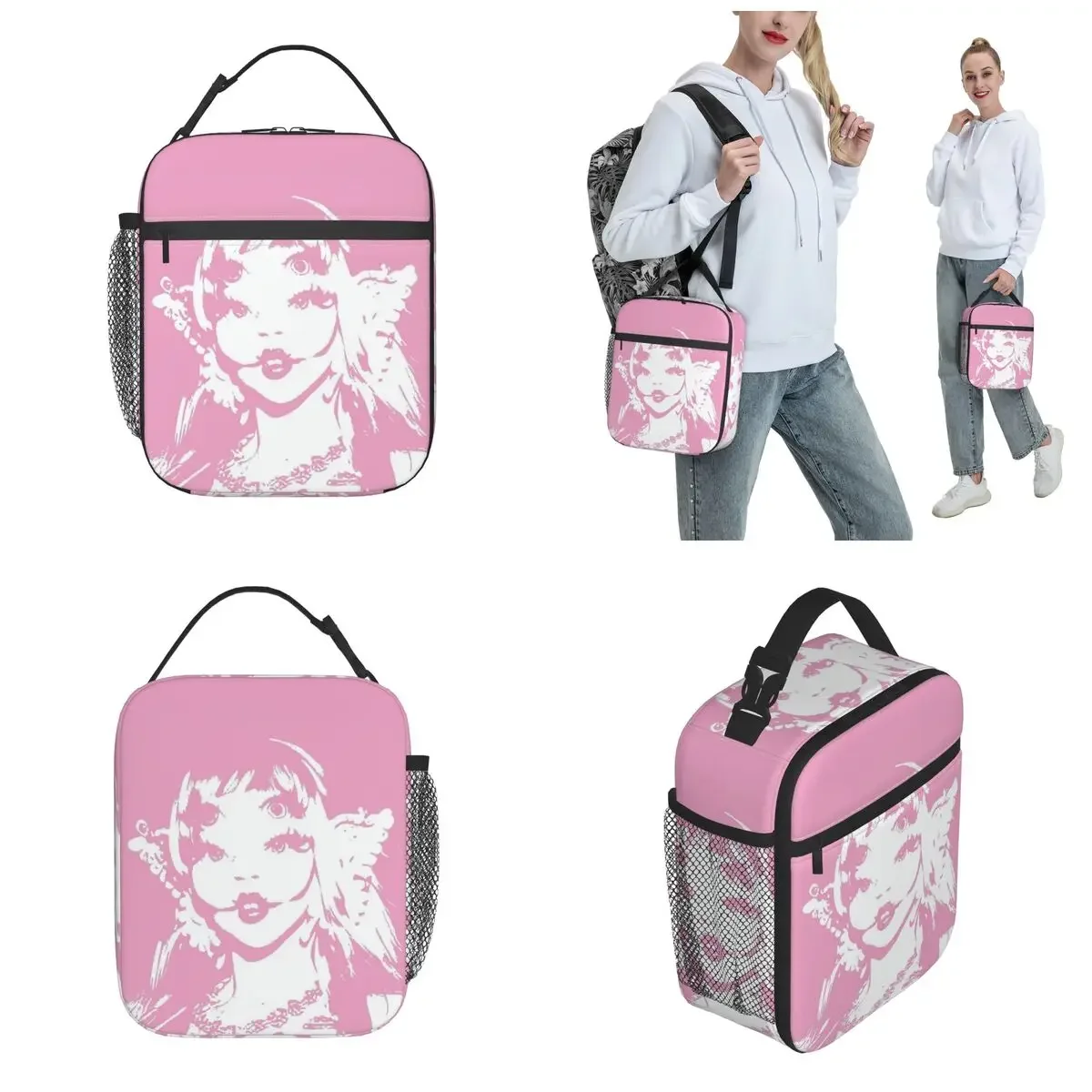 Melanie Martinez Merch Insulated Lunch Bag For School Pink Portals By Mel Food Box Reusable Thermal Cooler Lunch Boxes