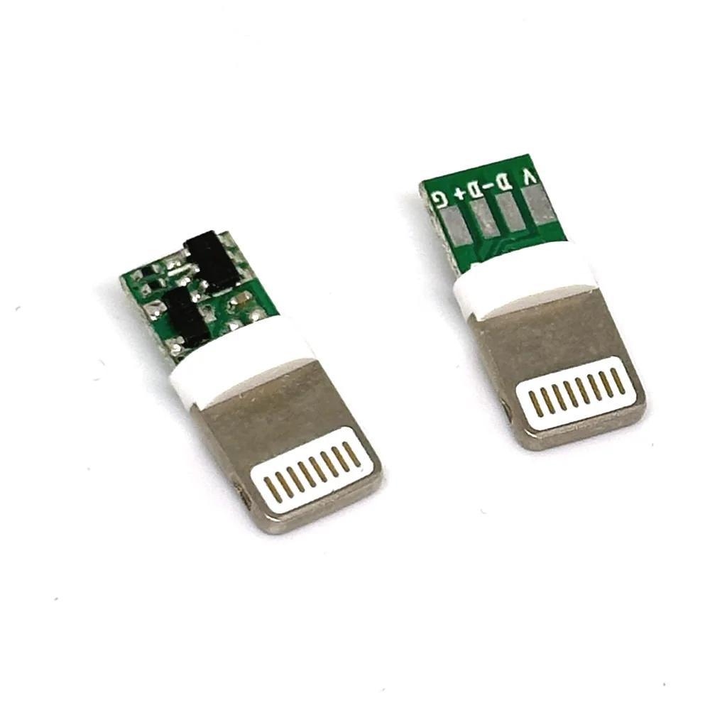 5sets USB For iphone male plug with chip board connector welding 2.6/3.0mm Data OTG line interface DIY data cable adapter parts