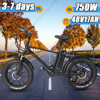 CMACEWHEEL T20 Electric Bicycle 750W Motor 48V17AH Lithium Battery City Electric Bike 20 inch Tire Aldult Mountain Snow E-Bike