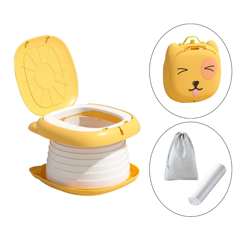 

Portable Children Folding Toilet Cartoon Kids Toilet Lightweight & Compact Baby Travel Potty Easy to Carry Child Potty