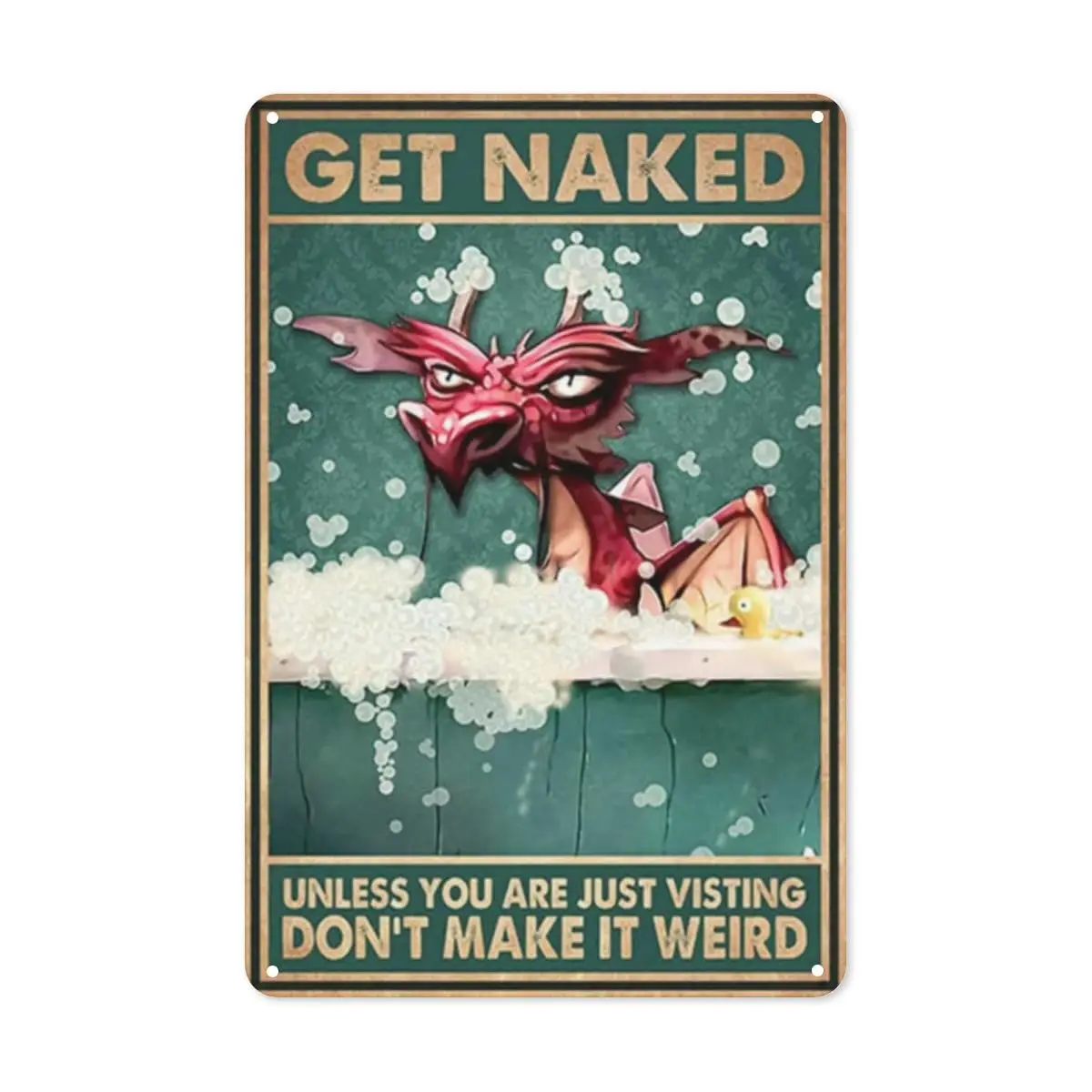 Dragon Bathroom Metal Tin Sign,Vintage Style Iron Painting for Home Bedroom Cafe Kitchen Wall Decor