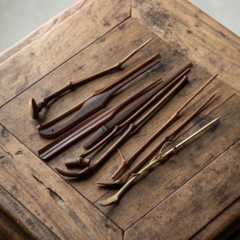 Handmade Chinese Bamboo Tea Tool Dual Use Tea Needle And Tea Mouth Needle Kung Fu Tea Set Bamboo Branch Zen Spirit through