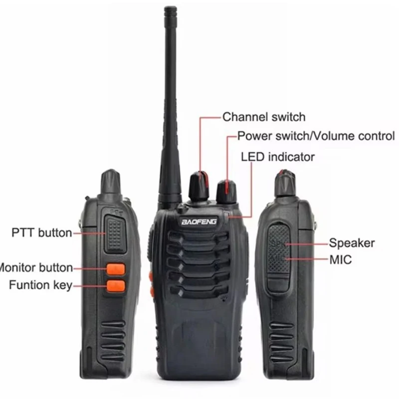2 SZTUK Oryginalny Baofeng BF888S Walkie Talkie Bezprzewodowa częstotliwość kopiowania 5W BF-888S 5KM UHF 400-470MHZ Transceiver Przenośny domofon