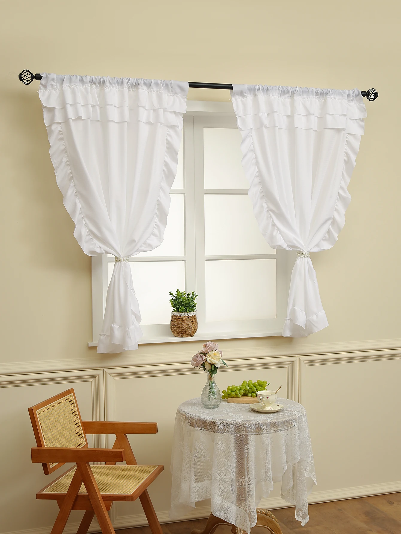 Weißer Vorhang für Wohnzimmer, Schlafzimmer, Fensterdekoration, Hochzeit, Party, Urlaub, Dekoration, Vorhang