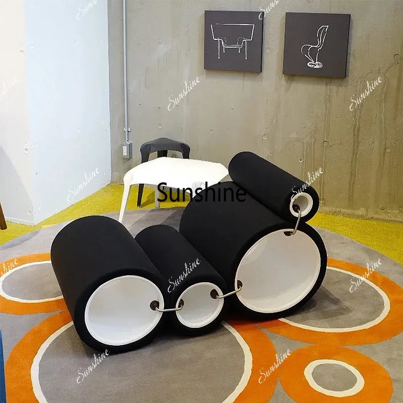 

Creative special-shaped cylindrical tubular recliner villa bed and breakfast living room back chair