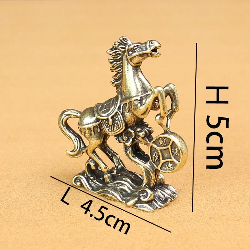 Brass Horse Ornaments Recruit Rice Into Treasure Crafts Home Living Room Tabletop Decoration Curio Feng Shui Festivals Gifts