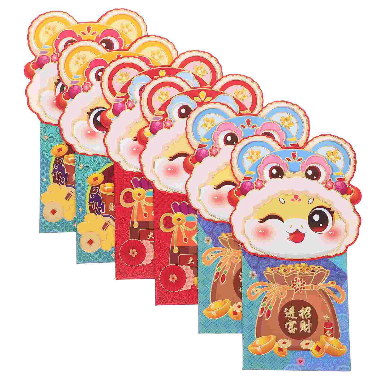 6 Pcs Pocket Year of The Snake Red Envelope Child Chinese Pockets Paper New Packets Fancy Envelopes