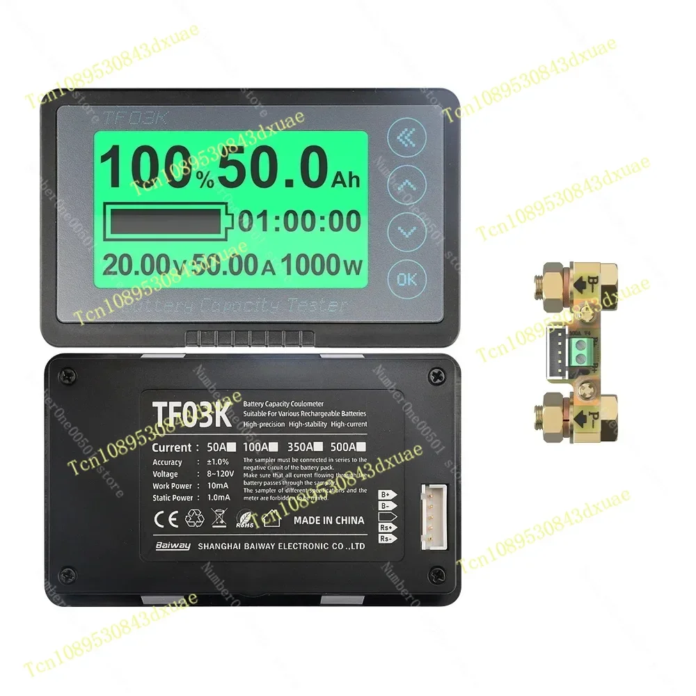 TF03K Battery Monitor TTL232 RS485 Communication Voltmeter Ammeter Power Meter 50A 100A 350A 500A Coulombmeter Car Acid Lithium