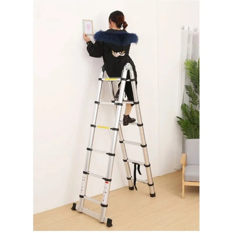 Multifunctional Telescopic ladder Aluminum alloy Straight ladder Lifting Engineering Portable Household Folding Herringbone