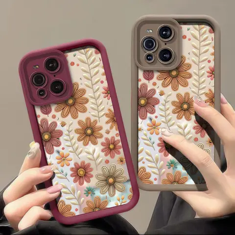 Phone Case For OPPO A58 A57 2022 A57 A57S A57E A76 A74 A73 A725 A60 Latam A79 A78 4G 5G A77 A77S Floral Pattern Shockproof Cover