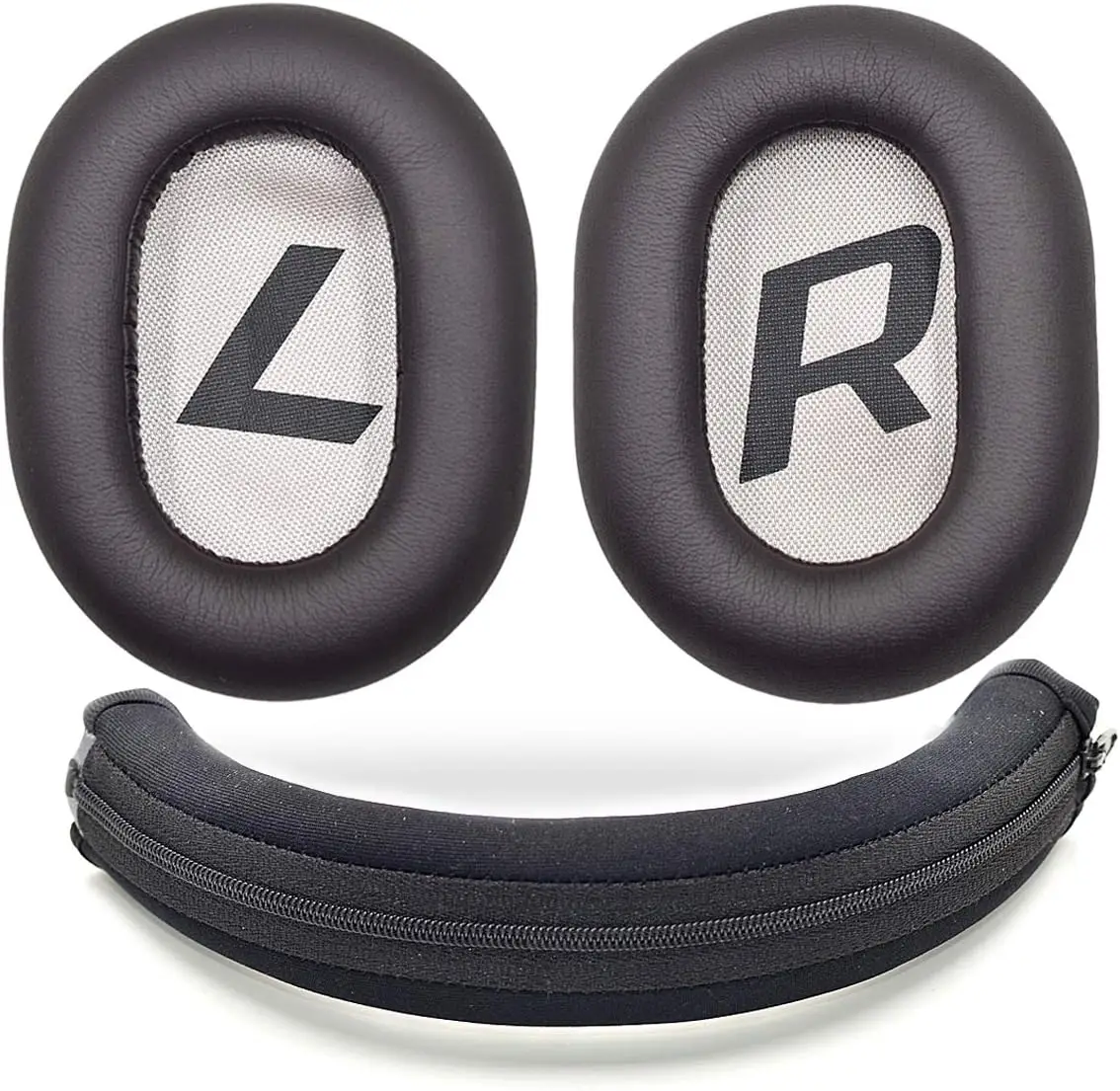 Pengganti pelindung ikat kepala hitam dan bantalan telinga coklat sarung bantal suku cadang untuk Plantronics Backbeat Pro 2