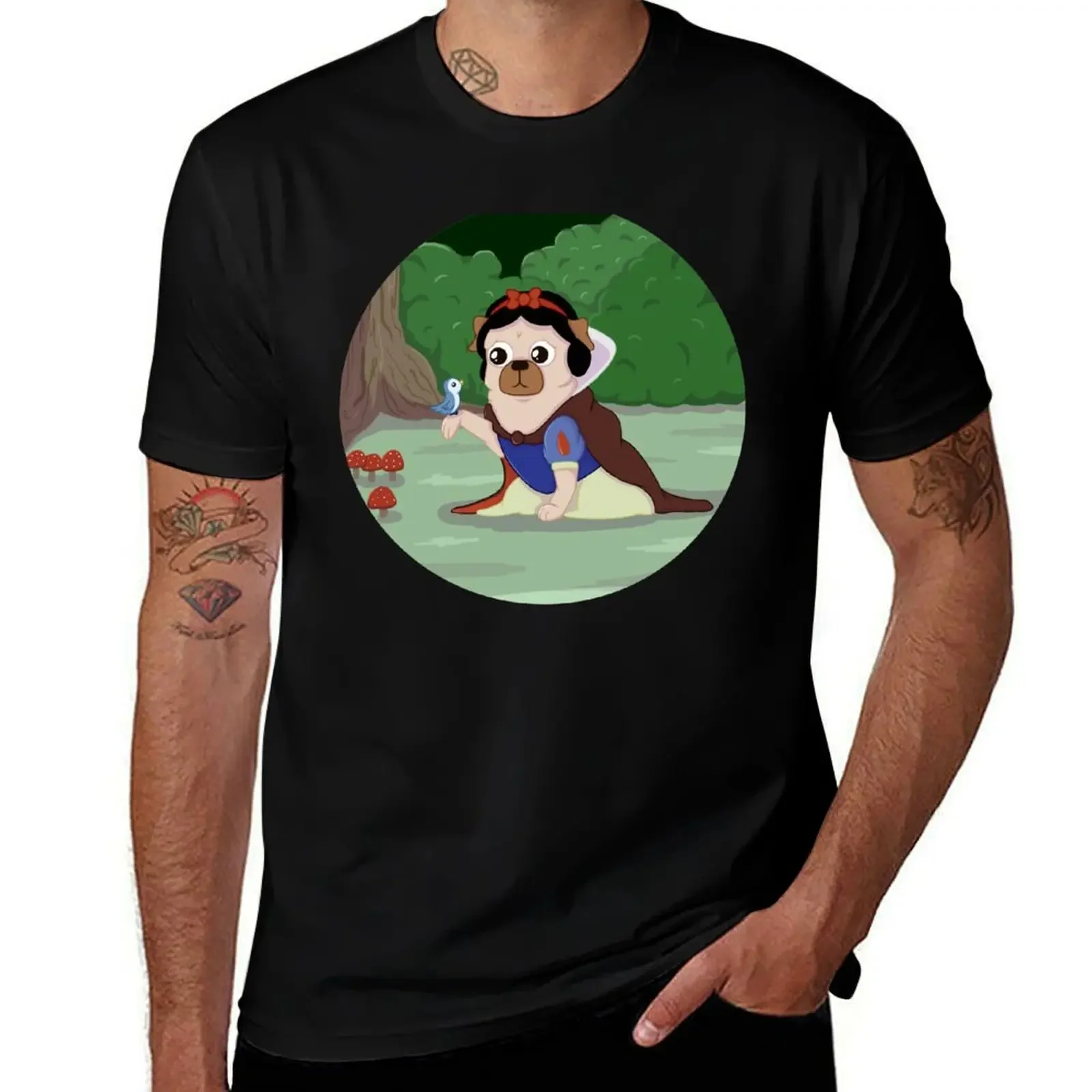 Pug White T-Shirt graphic t shirts Luxury man Personalized t-shirt sweat shirts, men