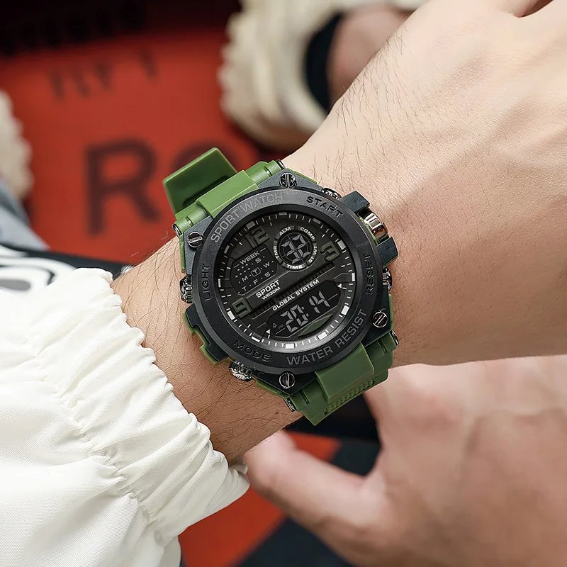 Men's Electronic Wristwatch Outdoor Multifunction Sports LED Digital Watch Waterproof Luminous Alarm-clock Stopwatch for Man image 2