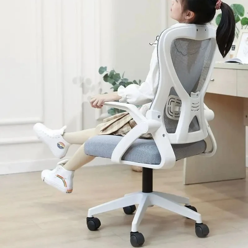 Computerstoel voor thuiskantoor Comfortabele rolstoel Ergonomische bureaustoel met lendensteun Draaibaar rollend