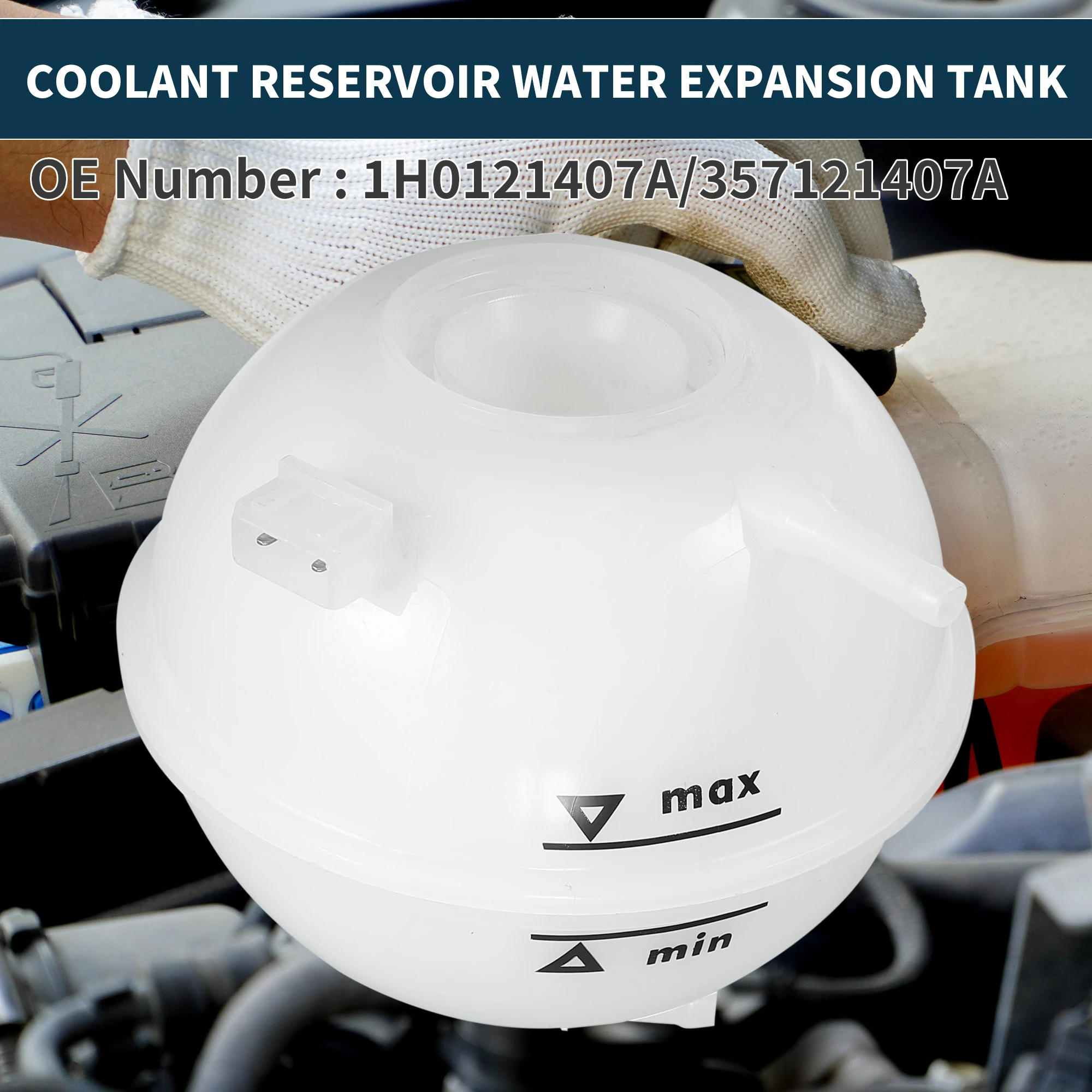 UXCELL Coolant Reservoir Water Expansion Tank for VW Golf Sturdy Coolant Radiator Reservoir w/ Sensor for VW Jetta 1990-1992