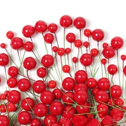50/100Pcs Red Foam Berry Christmas Decoration Xmas Tree Ornaments for Home Navidad New Year Decor Craft Garland Gift Accessories