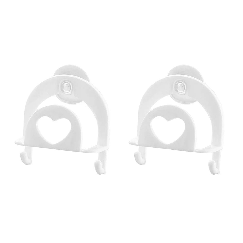 

2 Pcs Suction Cup Hook Storage Mounted Dishcloth Sink Debris with Sponge Drain Bathroom Shelves Hooks