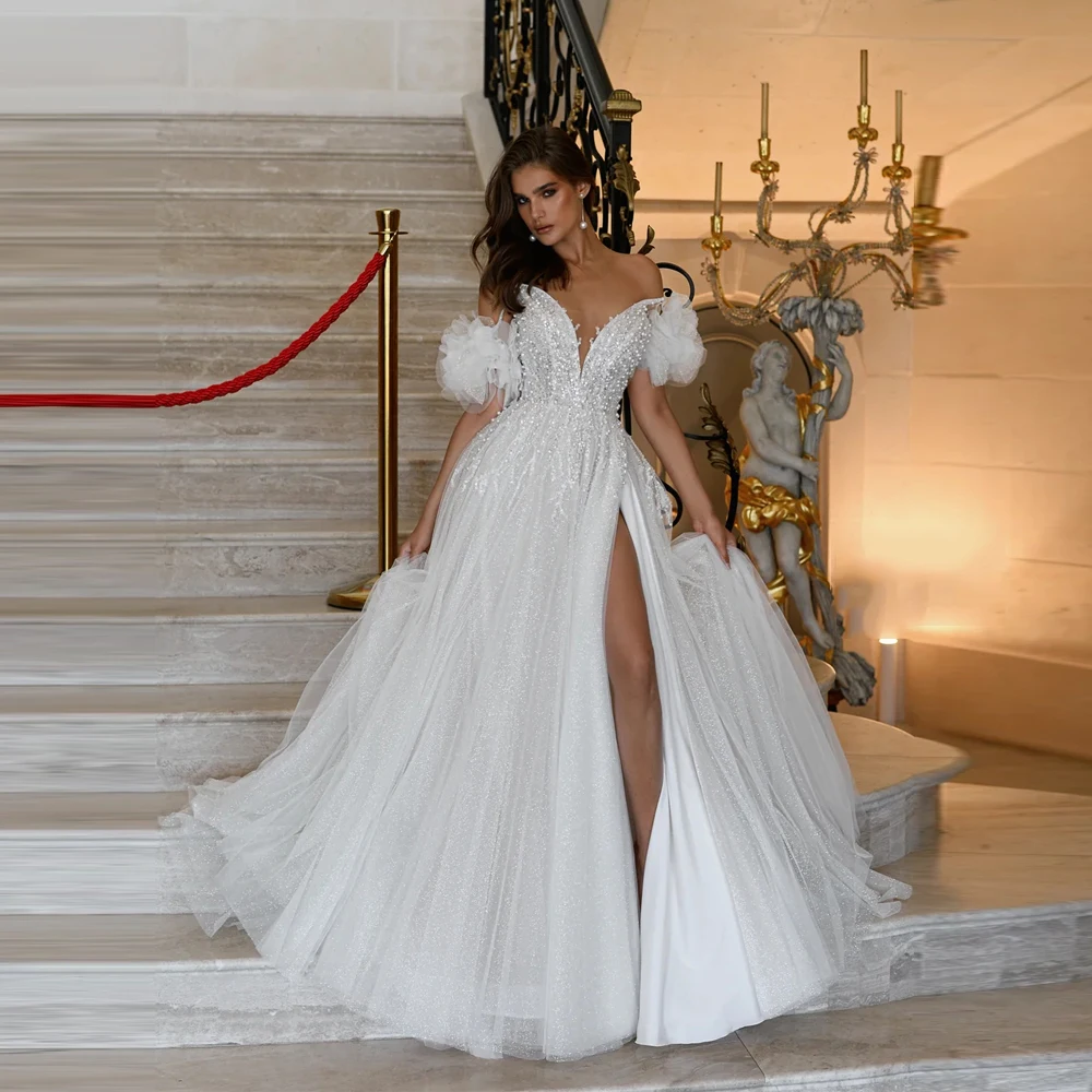 Robe De mariée trapèze élégante en dentelle pour femmes, imprimé floral, longueur De nettoyage, robes De mariée princesse, personnalisée