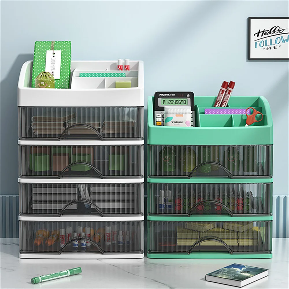 Desktop Storage Box Large Capacity Stationery Cosmetics Storage Rack Drawer Type Multi-functional Desktop Organizer