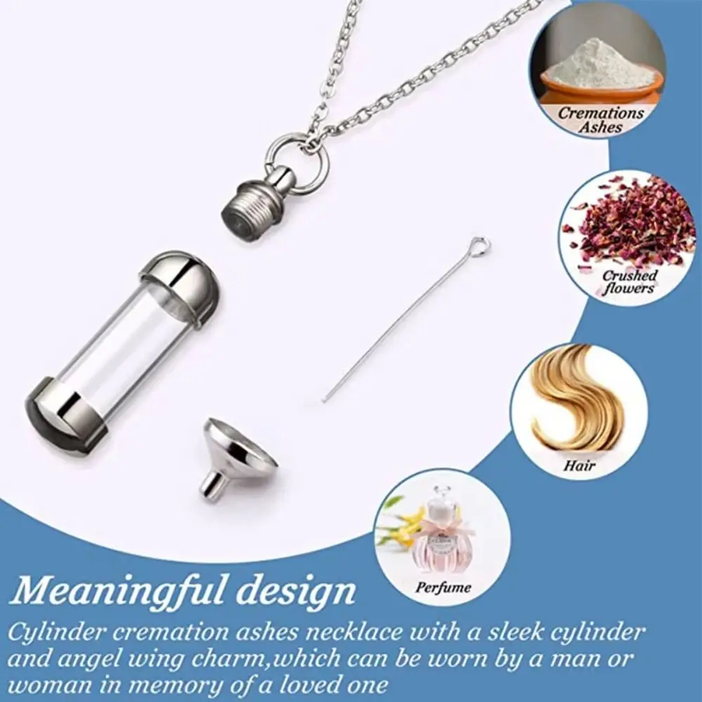 Fashion Stainless Steel Cremation Jewelry Transparant Fillable Human Ashes Memorial Pendant Loved Ones Ashes Holder Keepsake