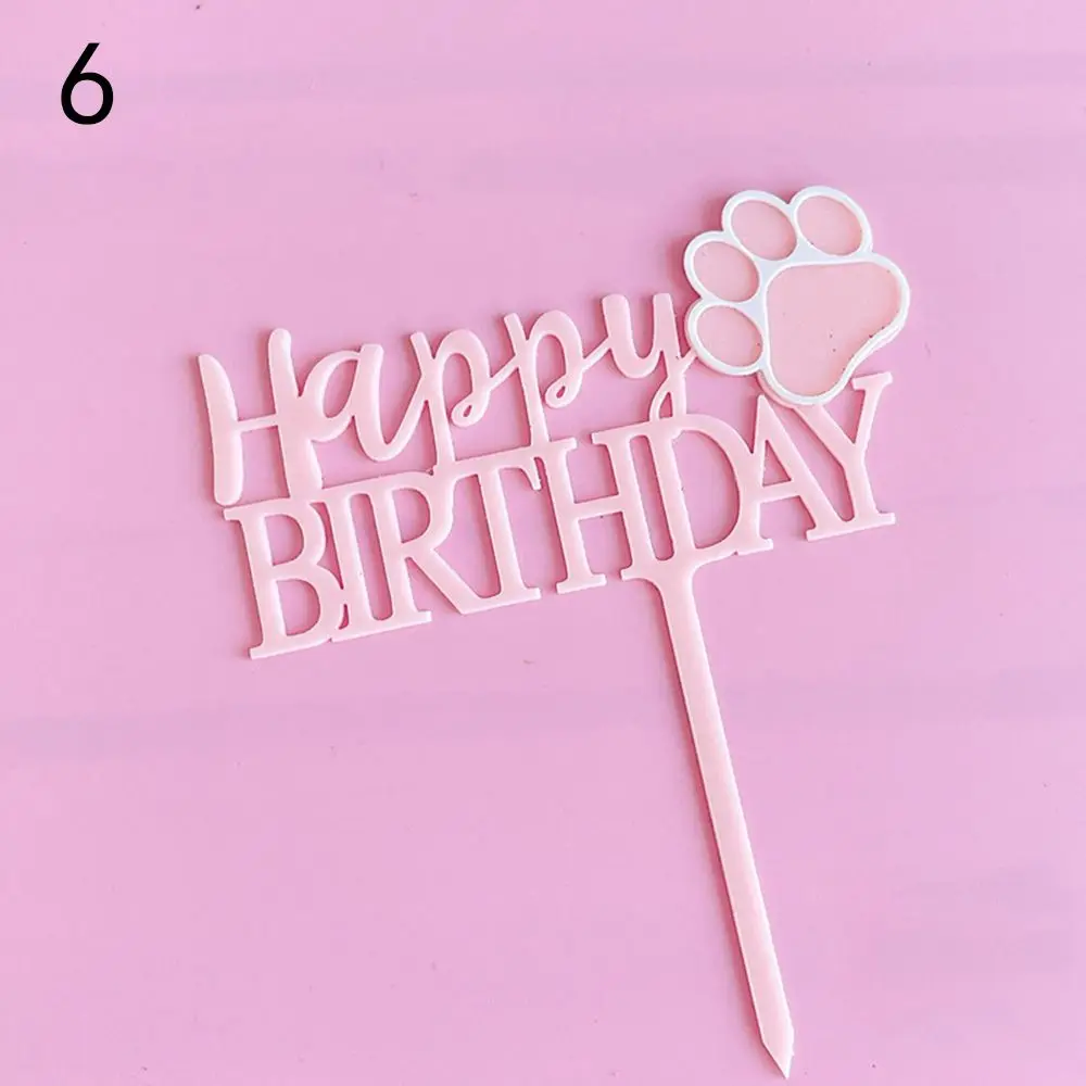 Cute Happy Birthday Pets Party Cake Topper Birthday Supplies Cake Decorations Dogs Birthday