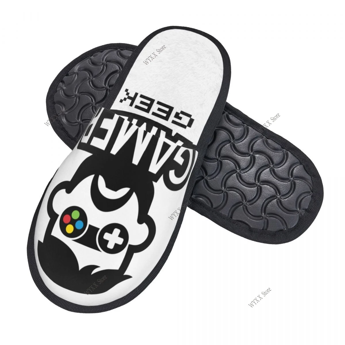 Fur Slipper For Women Men Fashion Fluffy Winter Warm Slippers Gamer Controller House Shoes